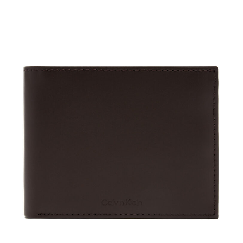 Мъжки портфейл Calvin Klein Ck Premium Trifold 10Cc W/Coin K50K512849 Кафяв цвят на ниска цена