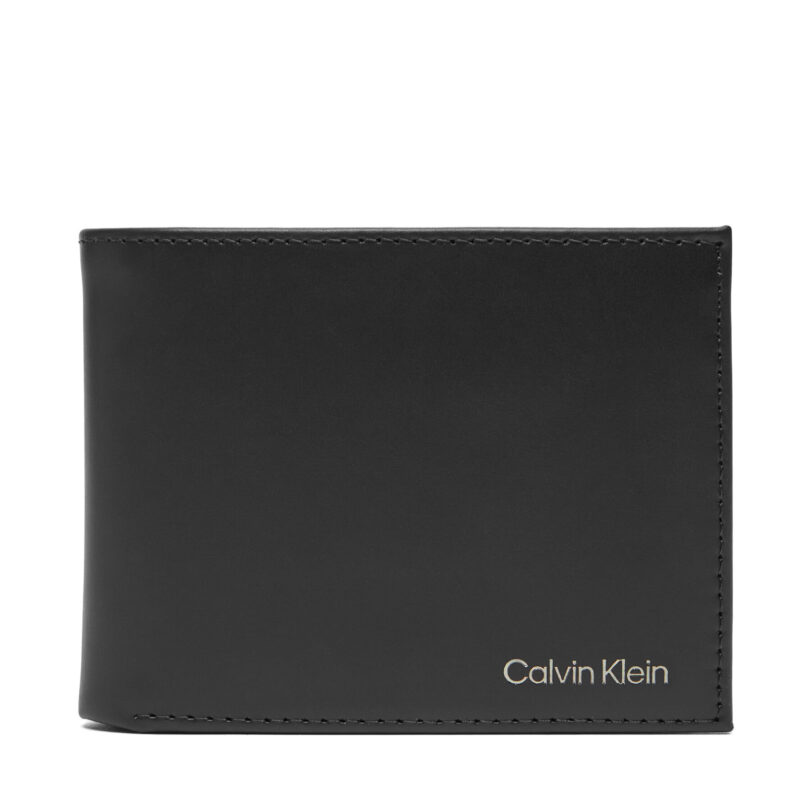 Мъжки портфейл Calvin Klein Ck Smooth Billfold W/ Coin Walle LV04D1105G Черен цвят на ниска цена