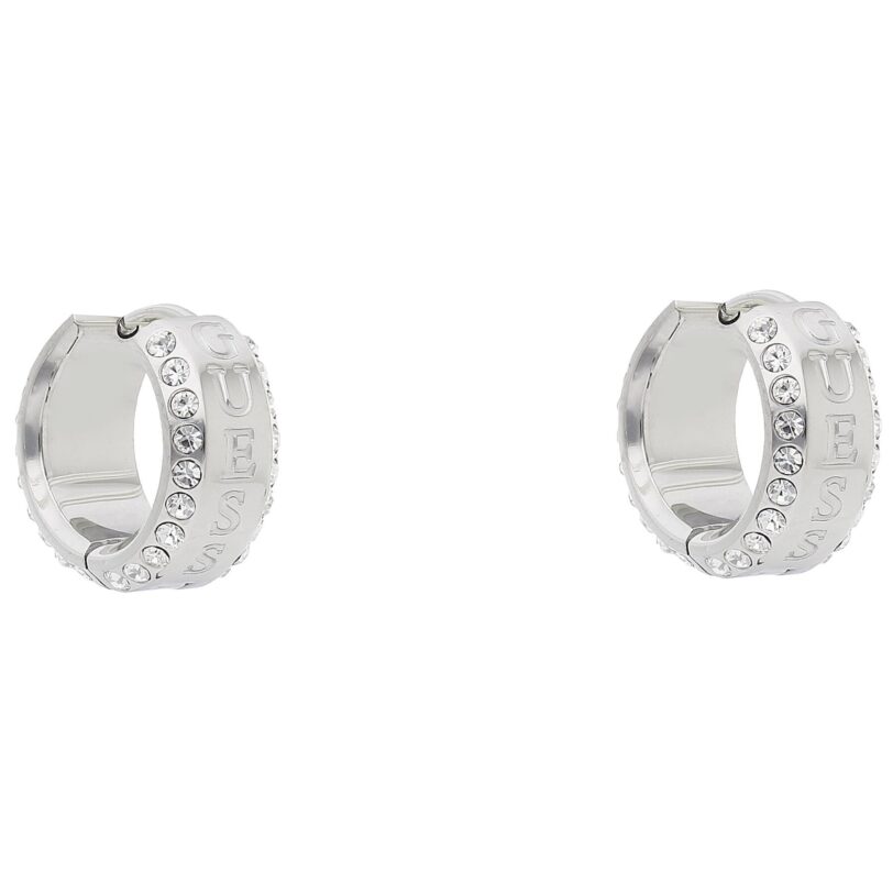 Обици Guess Just Guess JUBE03 112JW Сребърно родиево покритие цвят на ниска цена