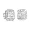 Обици ICED STUFF Diamond Stud Baguette Бяло злато цвят на ниска цена