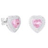 Обици ICED STUFF Love Heart Pink Бяло злато цвят на ниска цена
