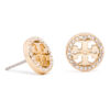 Обици Tory Burch Crystal Logo Circle Stud Earring 53422 Златист цвят на ниска цена