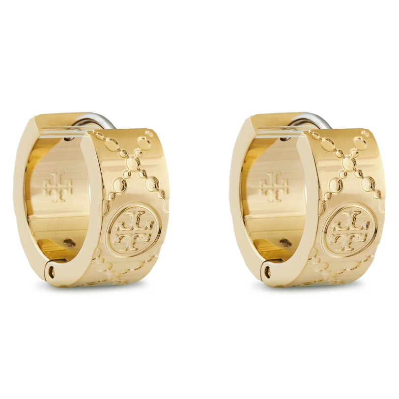 Обици Tory Burch T Monogram Small Hoop Earring 159310 Златист цвят на ниска цена