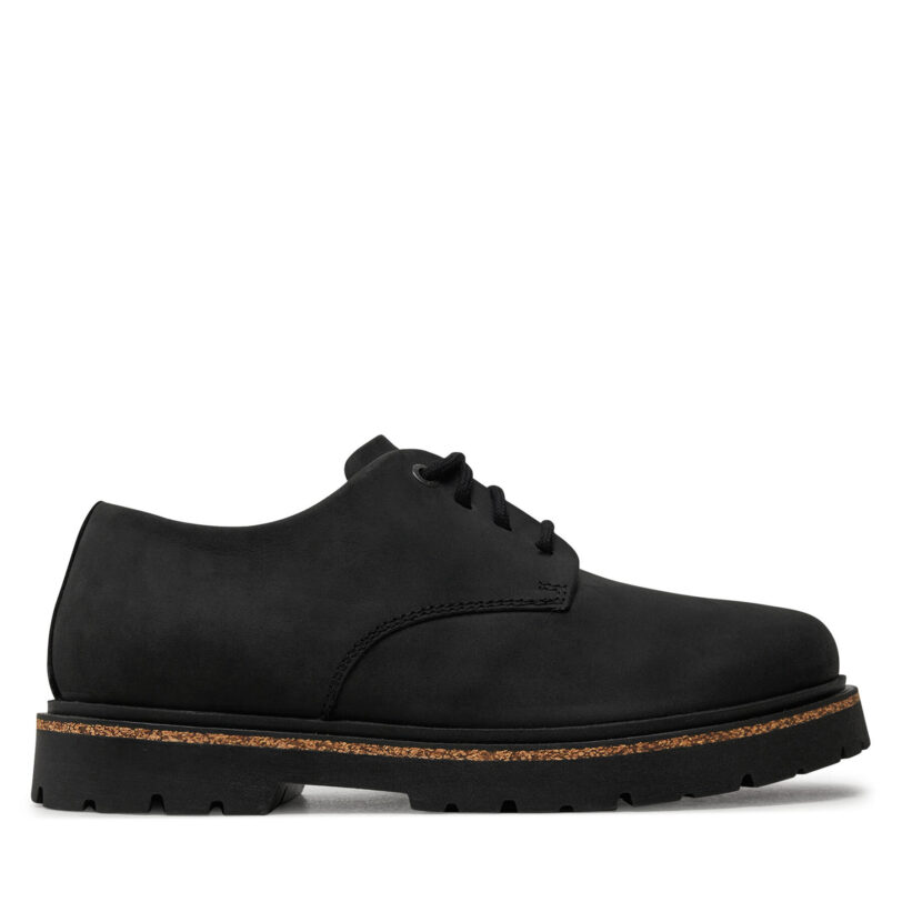 Обувки Birkenstock Highwood Lace Low Leoi 1028137 Черен цвят на ниска цена