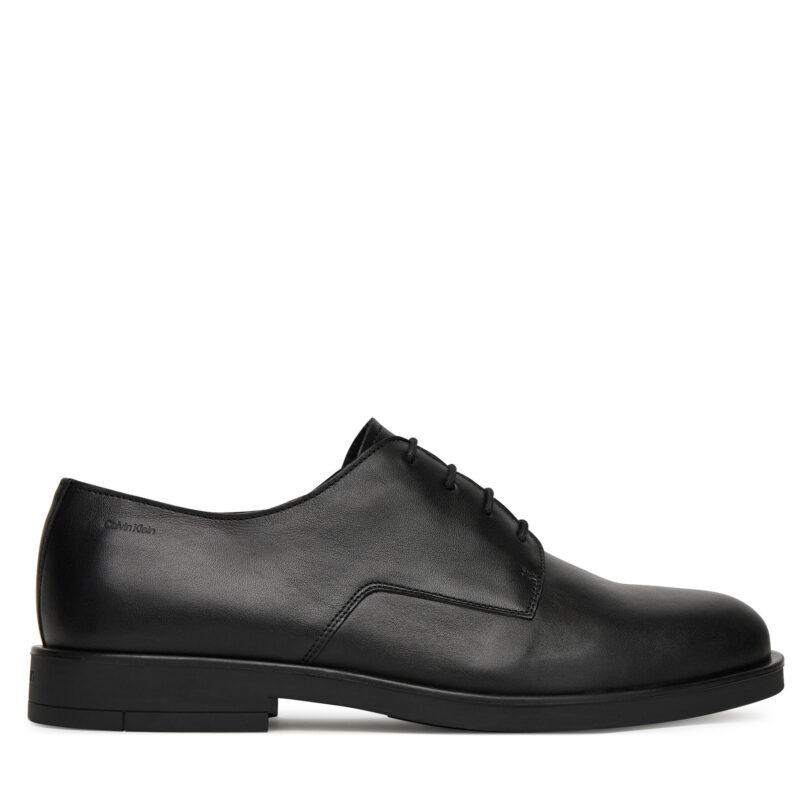Обувки Calvin Klein Flex Dress Derby 4Holes Lth HM0HM01895 Черен цвят на ниска цена