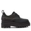 Обувки Calvin Klein Jeans Flatform Laceup Derby Mg Mtl YW0YW01502 Черен цвят на ниска цена