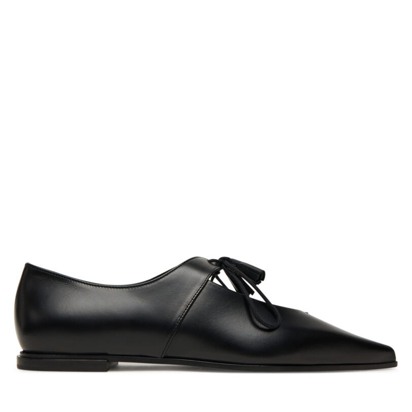 Обувки Max Mara Laceup 2524526111600 Черен цвят на ниска цена