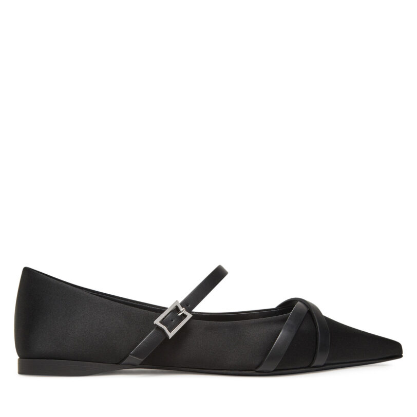 Обувки Max Mara Satinflat 2514521272600 Черен цвят на ниска цена