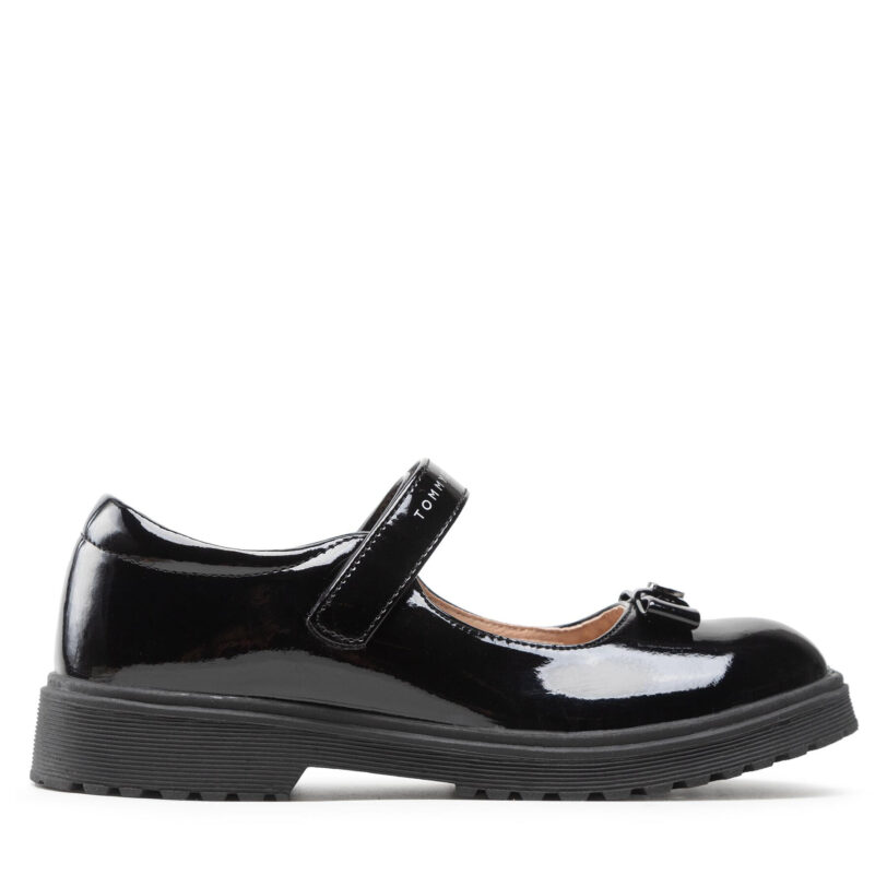 Обувки Tommy Hilfiger Ballerina T3A3-32580-0774 S Черен цвят на ниска цена