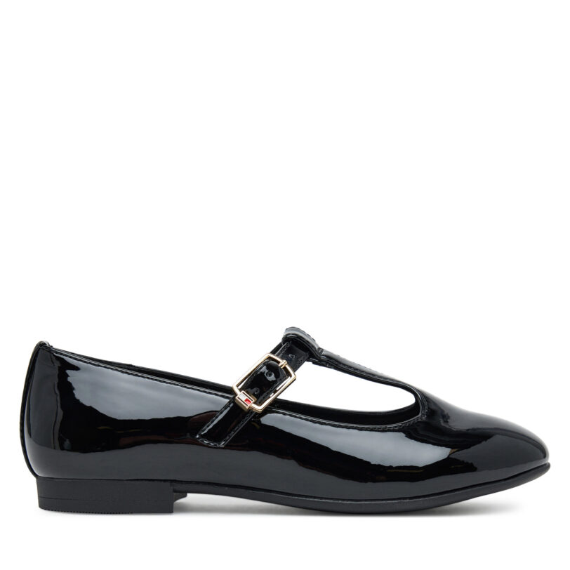 Обувки Tommy Hilfiger Ballerina T3A3-34000-0774 S Черен цвят на ниска цена