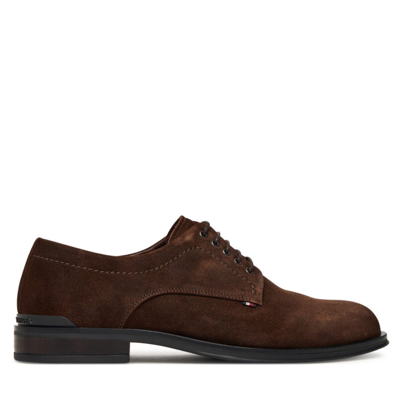 Обувки Tommy Hilfiger Corporate Derby FM0FM05582 Кафяв цвят на ниска цена