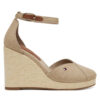 Обувки Tommy Hilfiger Flag High Wedge Espad Closed Toe FW0FW08494 Бежов цвят на ниска цена