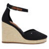 Обувки Tommy Hilfiger Flag High Wedge Espad Closed Toe FW0FW08494 Черен цвят на ниска цена