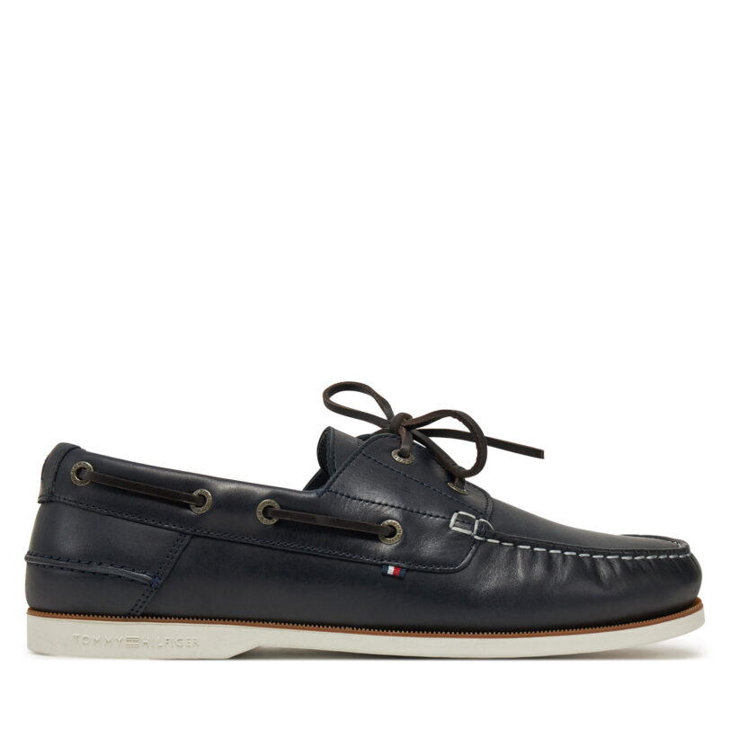 Обувки Tommy Hilfiger Th Boat Shoe Core Lth FM0FM05569 Тъмносин цвят на ниска цена