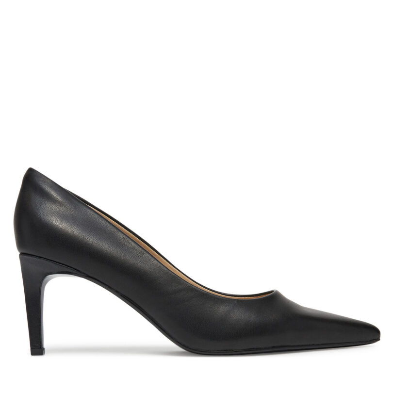 Обувки на ток Calvin Klein Pump 70 Pointy Hw Bar Lth HW0HW02561 Черен цвят на ниска цена