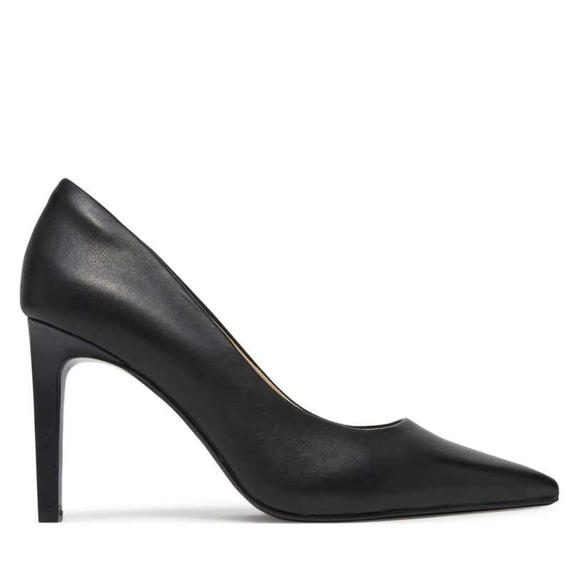 Обувки на ток Calvin Klein Pump 90 Pointy Hw Bar Lth HW0HW02527 Черен цвят на ниска цена
