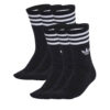 Омплект 6 чифта дълги чорапи унисекс adidas 3-Stripes JV7411 Черен цвят на ниска цена