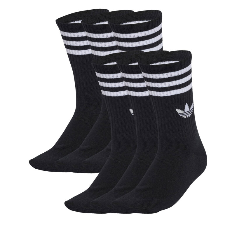 Омплект 6 чифта дълги чорапи унисекс adidas 3-Stripes JV7411 Черен цвят на ниска цена