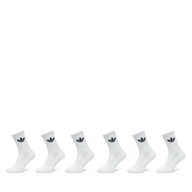 Омплект 6 чифта дълги чорапи унисекс adidas Trefoil Cushion IJ5619 Бял цвят на ниска цена