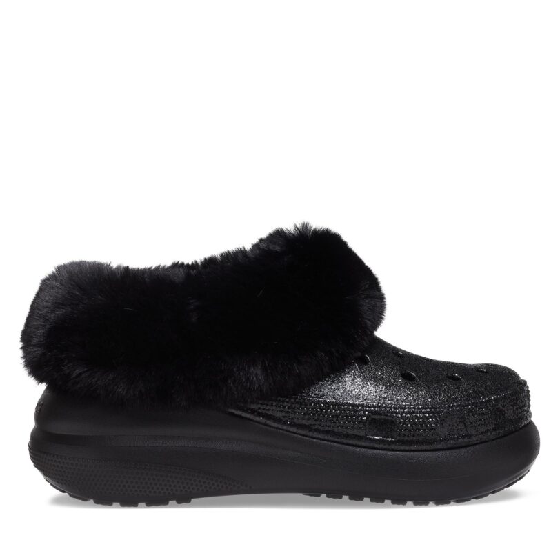 Пантофи Crocs Crocs Furever Crush Crystal Glitter 208974 Черен цвят на ниска цена