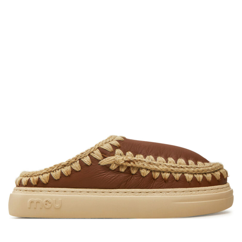 Пантофи Mou Eskimo Bold Clog FW411010B Кафяв цвят на ниска цена