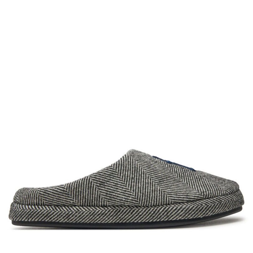 Пантофи Tommy Hilfiger Embroi Herringbone House Shoe FM0FM05539 Черен цвят на ниска цена