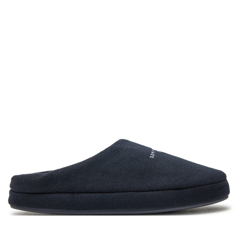 Пантофи Tommy Hilfiger Felt House Shoe FM0FM05538 Тъмносин цвят на ниска цена