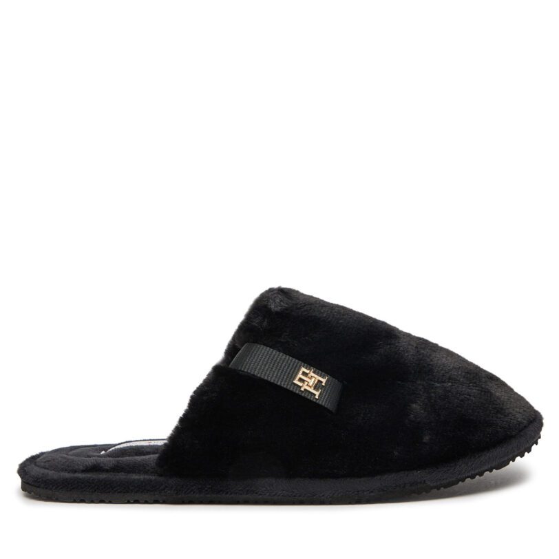 Пантофи Tommy Hilfiger Trenerzy Confort Home FW0FW08138 Черен цвят на ниска цена
