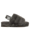 Пантофи Ugg K Fluff Yeah Slide 1098494K Сив цвят на ниска цена