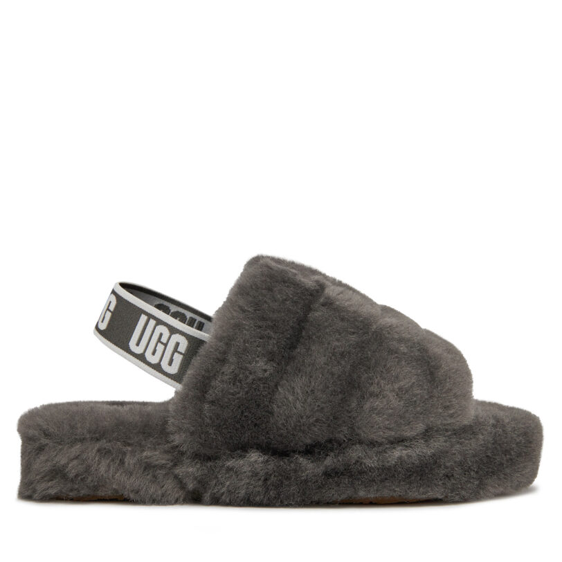 Пантофи Ugg K Fluff Yeah Slide 1098494K Сив цвят на ниска цена