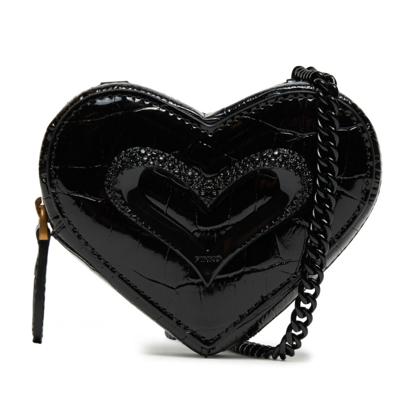 Портмоне PINKO Heart Pills Holder . AI 24-25 PCPL 103835 Z1SY Черен цвят на ниска цена