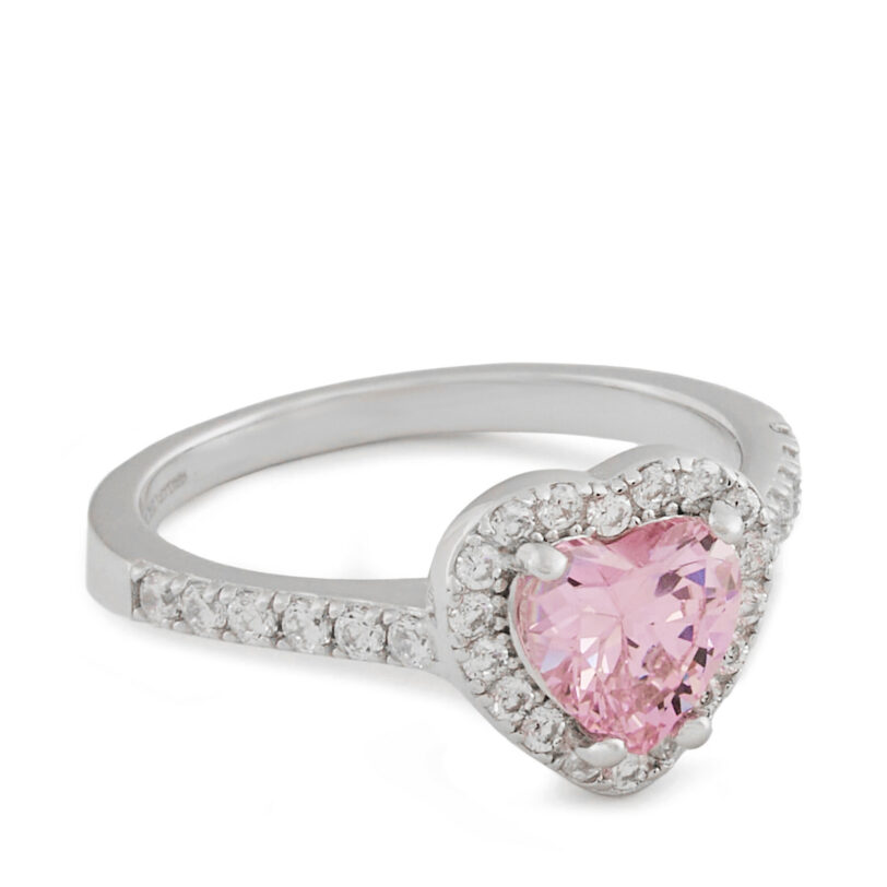 Пръстен ICED STUFF Heart Gem Бяло злато цвят на ниска цена