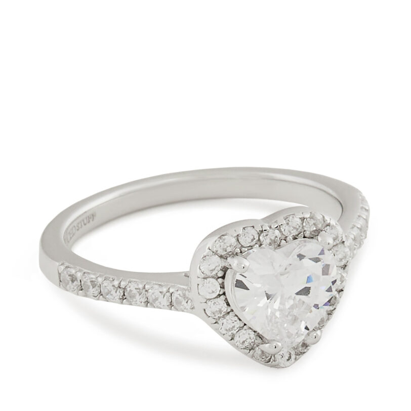 Пръстен ICED STUFF Heart Gem Бяло злато цвят на ниска цена