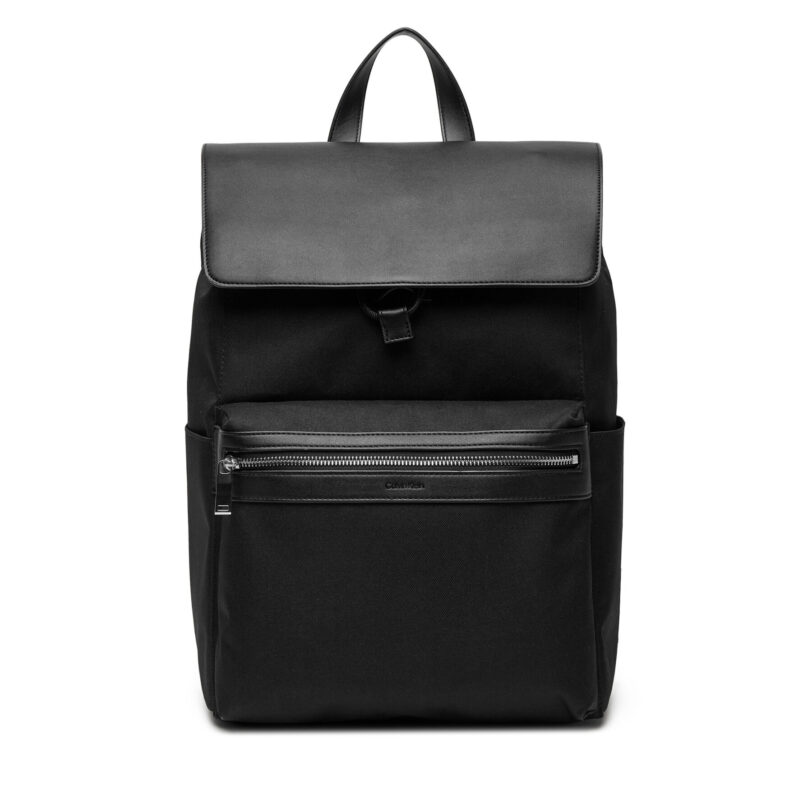 Раница Calvin Klein Contrast Flap Backpack LV04D3030G Черен цвят на ниска цена