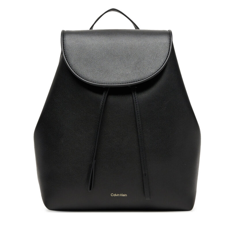 Раница Calvin Klein Foil Logo Flap Backpack LV04F3297G Черен цвят на ниска цена