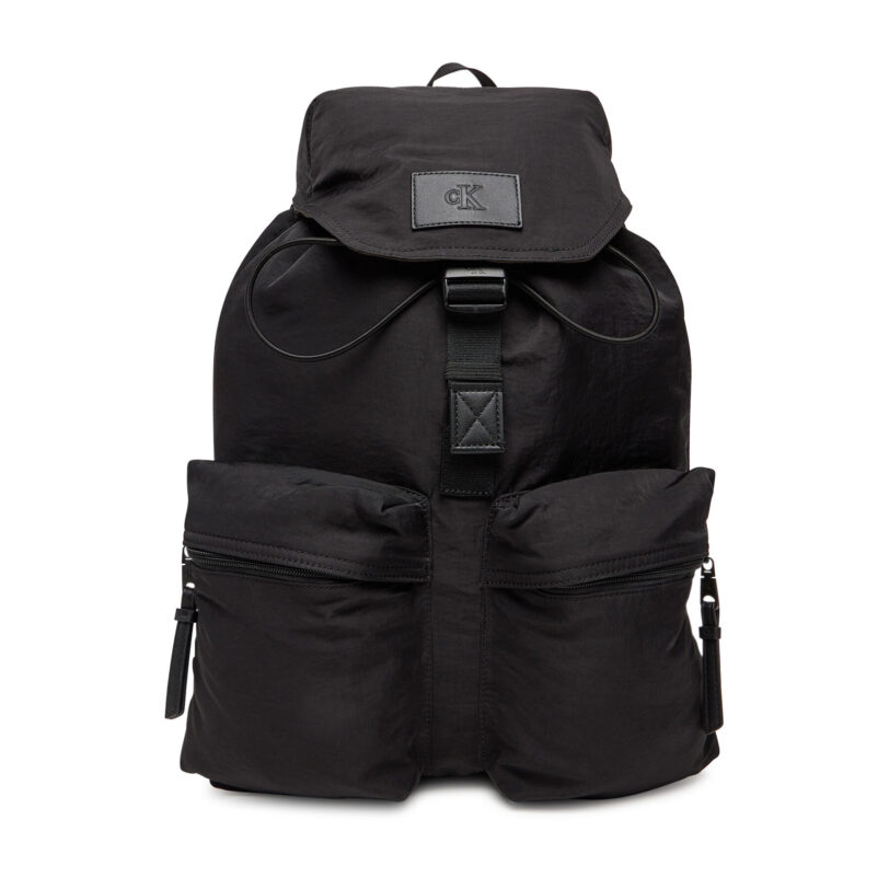 Раница Calvin Klein Jeans Metro Nylon Flap Bp 43 Ny LV04G3085G Черен цвят на ниска цена