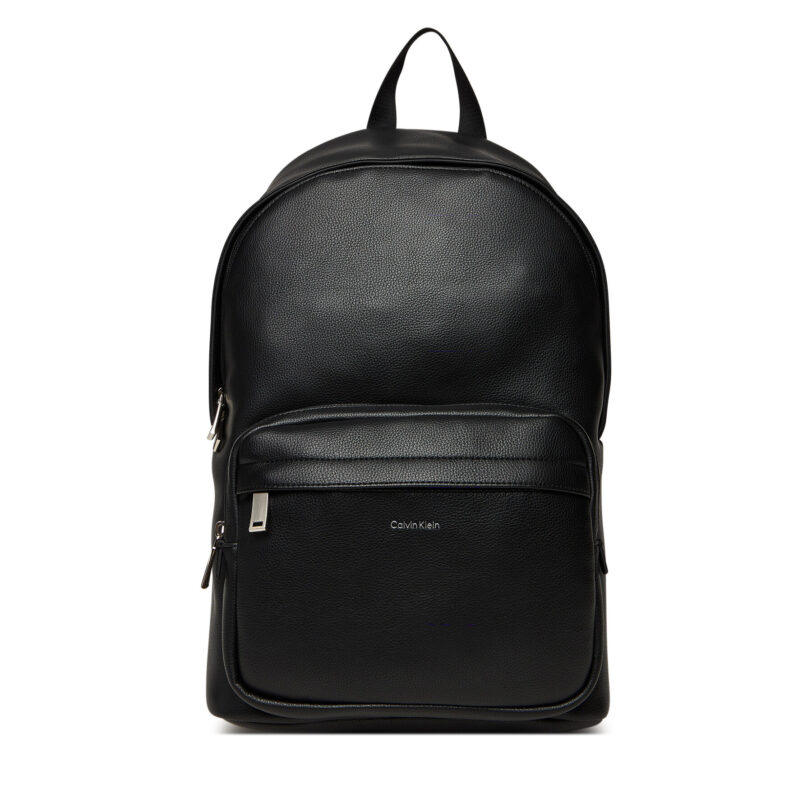Раница Calvin Klein Raised Round Backpack LV04D3155G Черен цвят на ниска цена