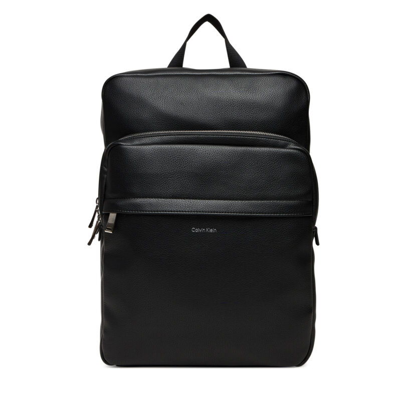 Раница Calvin Klein Raised Slim Square Backpack LV04D3156G Черен цвят на ниска цена