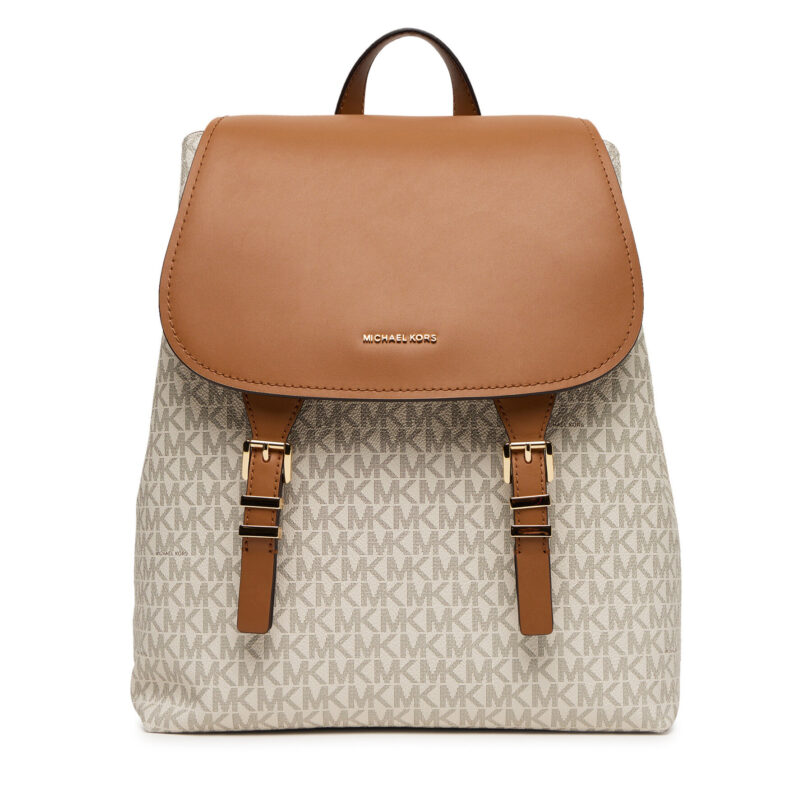 Раница MICHAEL Michael Kors Quinn 30T5GQNB2B Бежов цвят на ниска цена