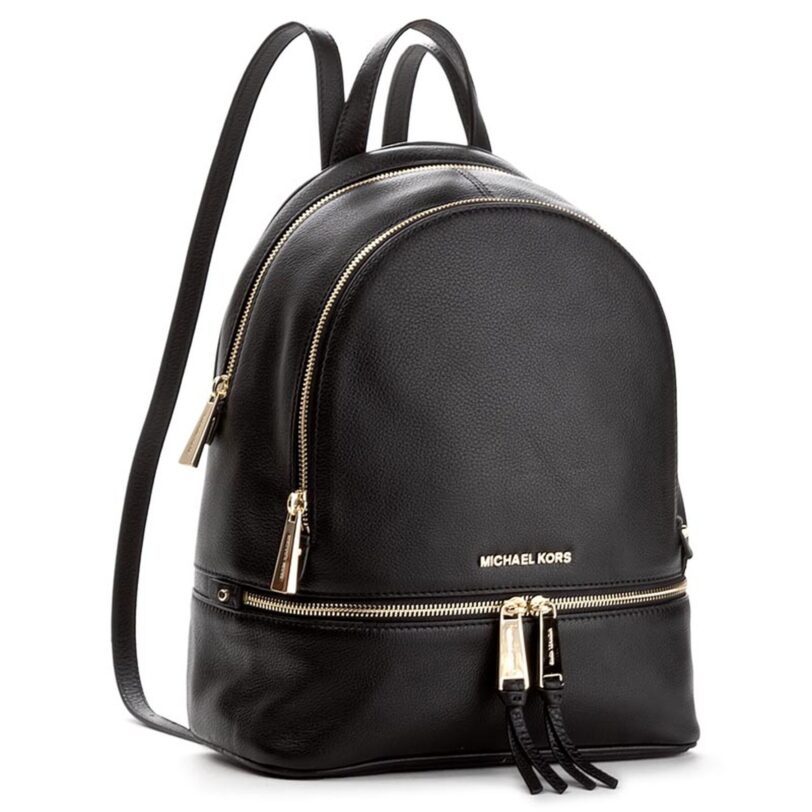 Раница MICHAEL Michael Kors Rhea Zip 30S5GEZB1L Черен цвят на ниска цена