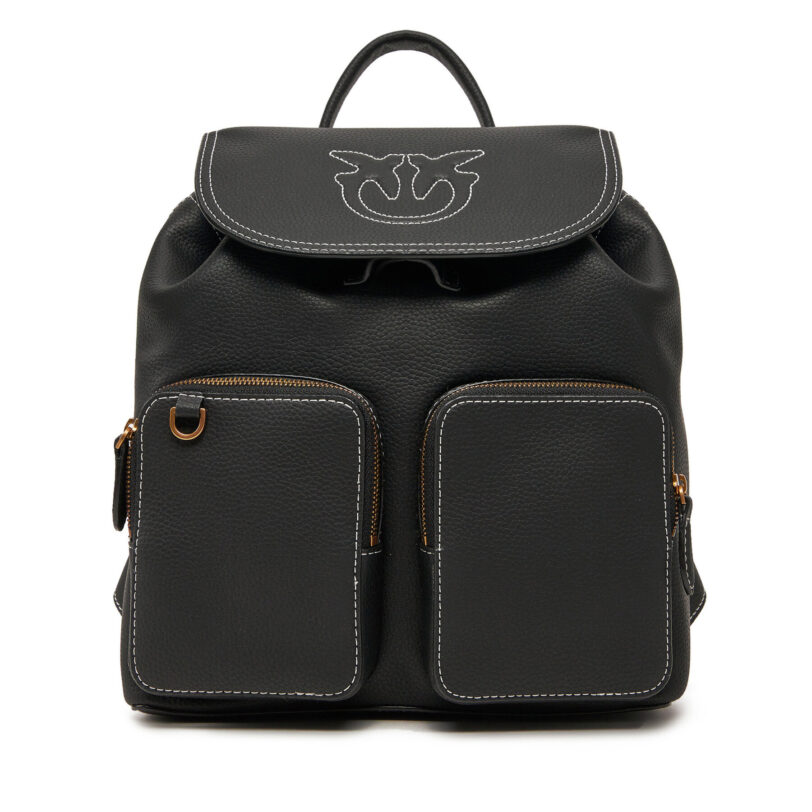 Раница PINKO Carrie Backpack PE 25 PLTT 104351 A1LF Черен цвят на ниска цена