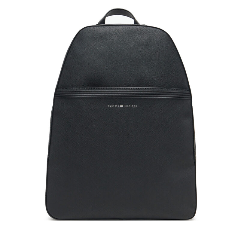 Раница Tommy Hilfiger Th Business Leather Backpack AM0AM13213 Черен цвят на ниска цена