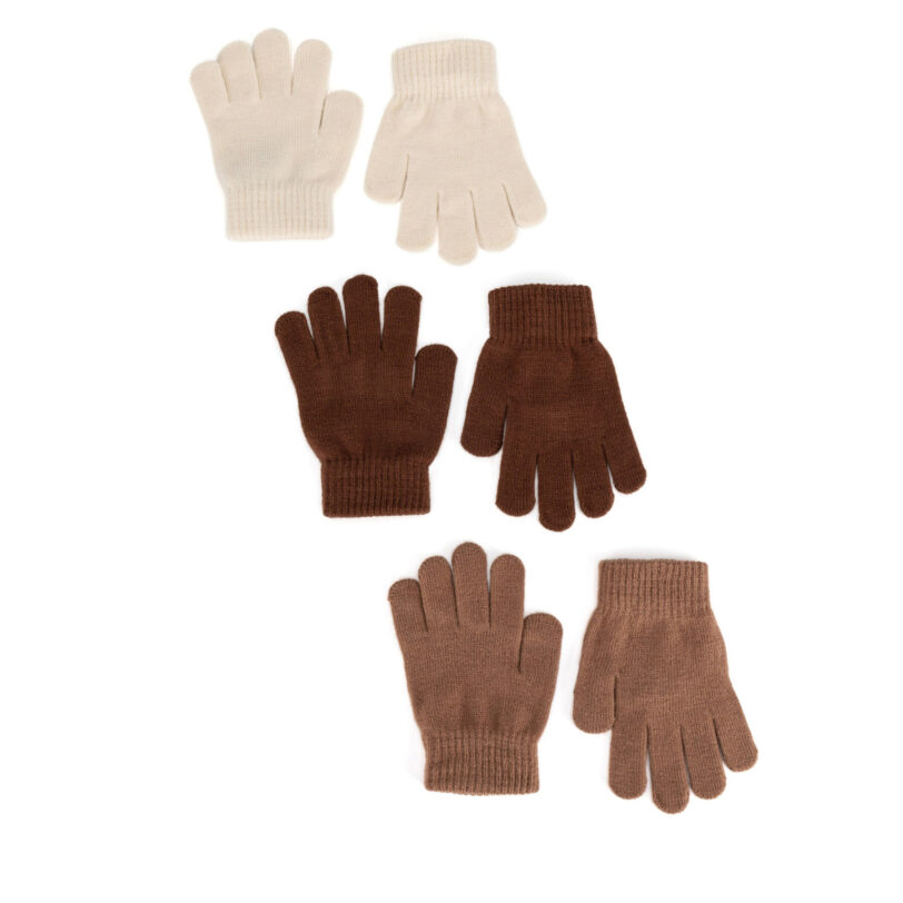 Ръкавици Action Boy 8K6-001-AW24 (3-PACK) Кафяв цвят на ниска цена