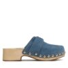Сабо Tommy Hilfiger Th Clog Suede FW0FW07171 Син цвят на ниска цена