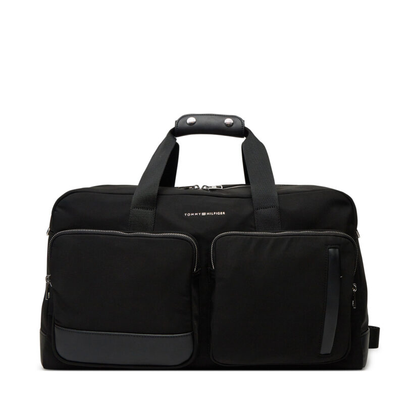 Сак Tommy Hilfiger Th Business Nylon Duffle AM0AM13382 Черен цвят на ниска цена