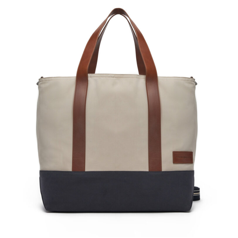 Сак Tommy Hilfiger Th Casual Tote AM0AM13368 Бежов цвят на ниска цена