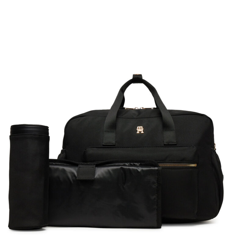 Сак Tommy Hilfiger Th Essential Changing Bag AU0AU01997 Черен цвят на ниска цена