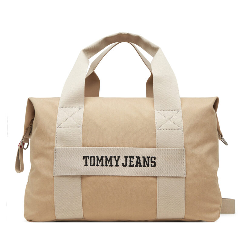 Сак Tommy Jeans Retro Cool Duffle AM0AM13325 Бежов цвят на ниска цена