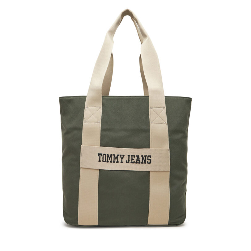 Сак Tommy Jeans Retro Cool Tote AM0AM13278 Каки цвят на ниска цена