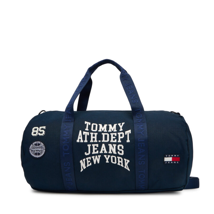 Сак Tommy Jeans Tjm Multi Graphic Duffle AM0AM13705 Тъмносин цвят на ниска цена
